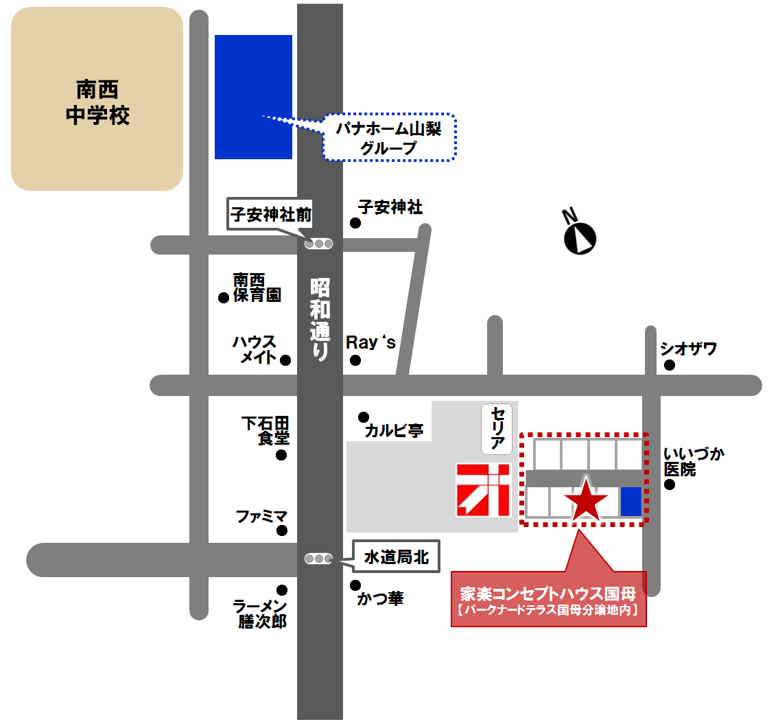 家楽コンセプトハウス国母　マップ